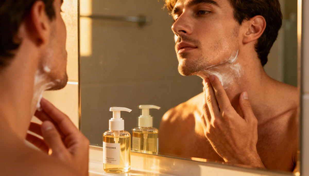 Alcohol-free aftershave balm and toner for post-shave care
